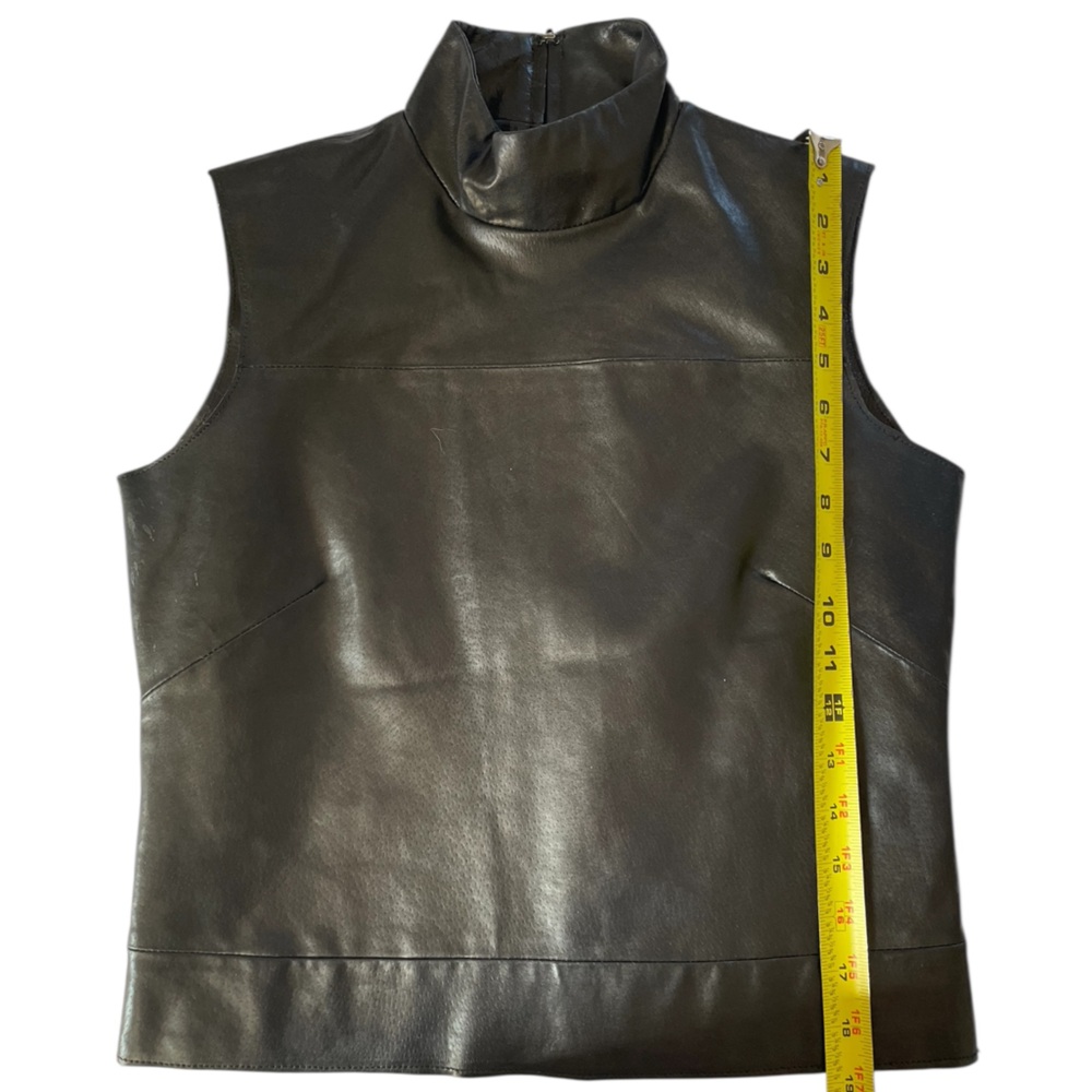 INDEED Leather Sleeveless Mock Neck Top, size Medium - Picture 10 of 12